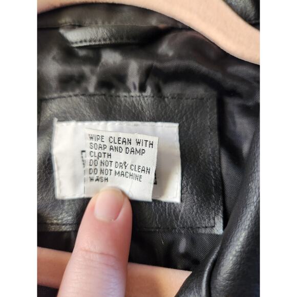 Beware Grunge Women's Faux Leather Lace-Up Long Jacket-XL - Picture 10 of 10